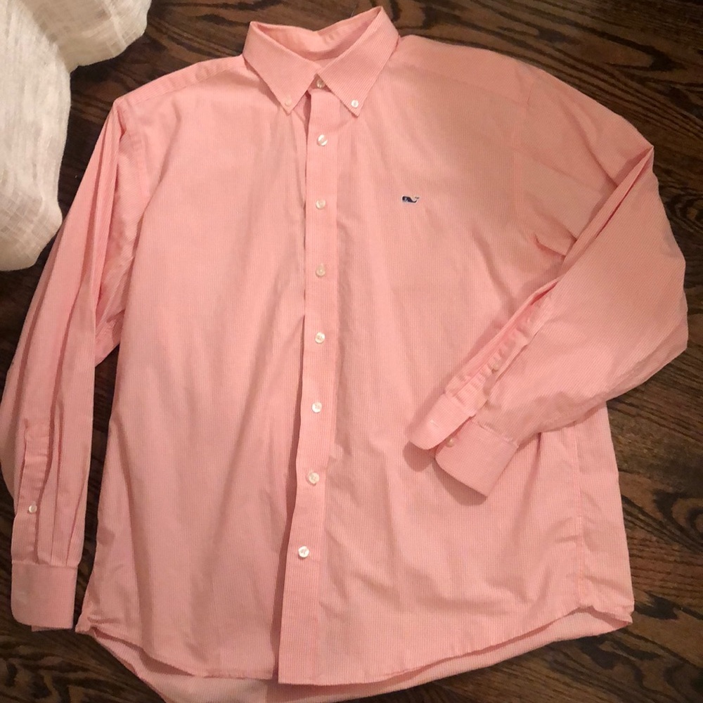 vineyard vines, Whale shirt, L, pink gingham